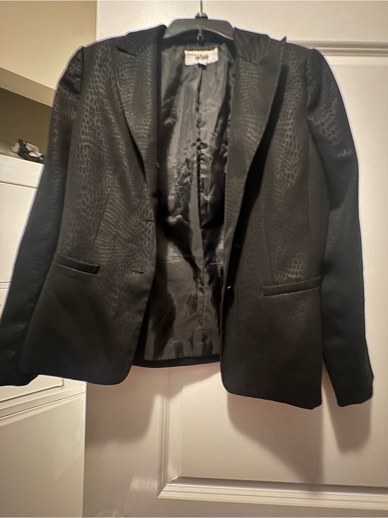 Le Suit Jackets & Blazers - Le Suit Black Textured Croc-Embossed Blazer